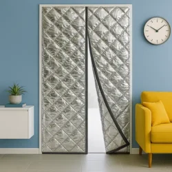 Теплі штори на магнітах (срібло) пiд розмiр