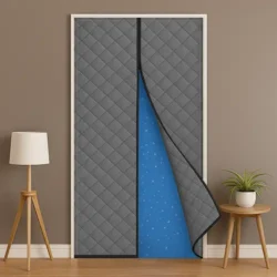 Теплі штори на магнітах (графіт) пiд розмiр